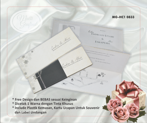 Cetak Undangan Hardcover 1 Warna 23,5x8,5 cm
